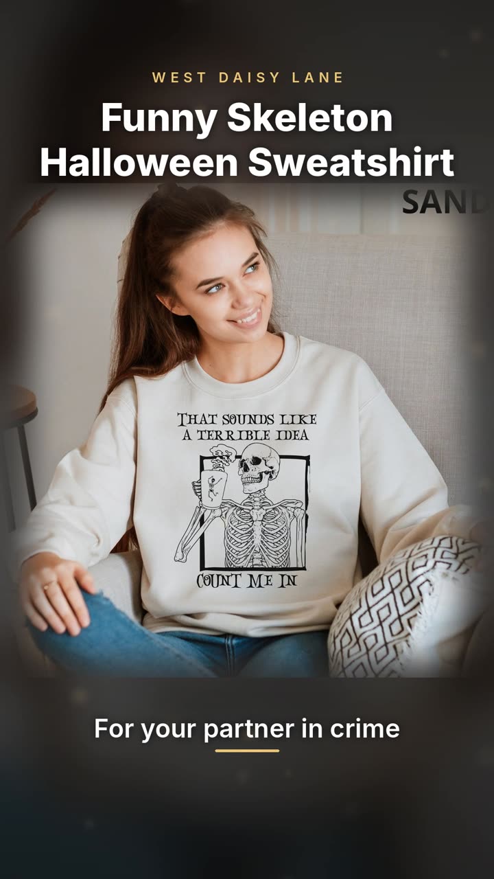 Funny Skeleton Halloween Sweatshirt video