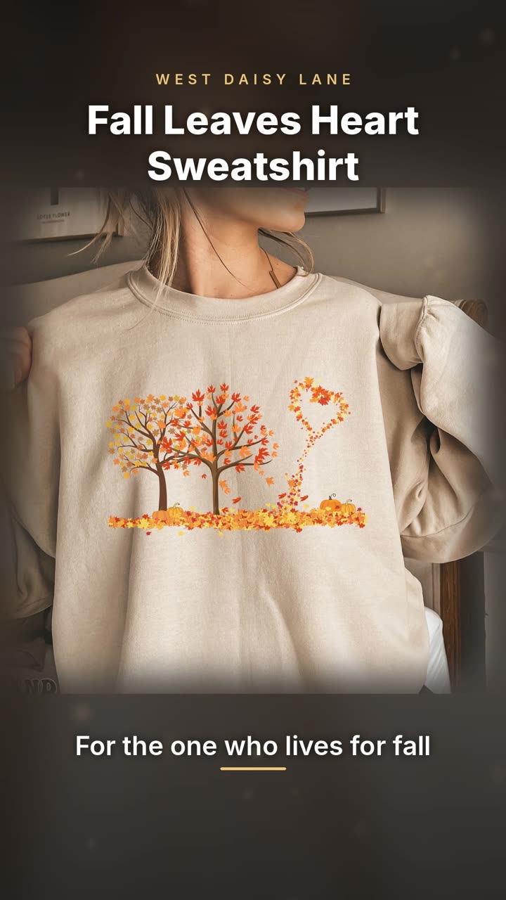 Fall Leaves Heart Sweatshirt video