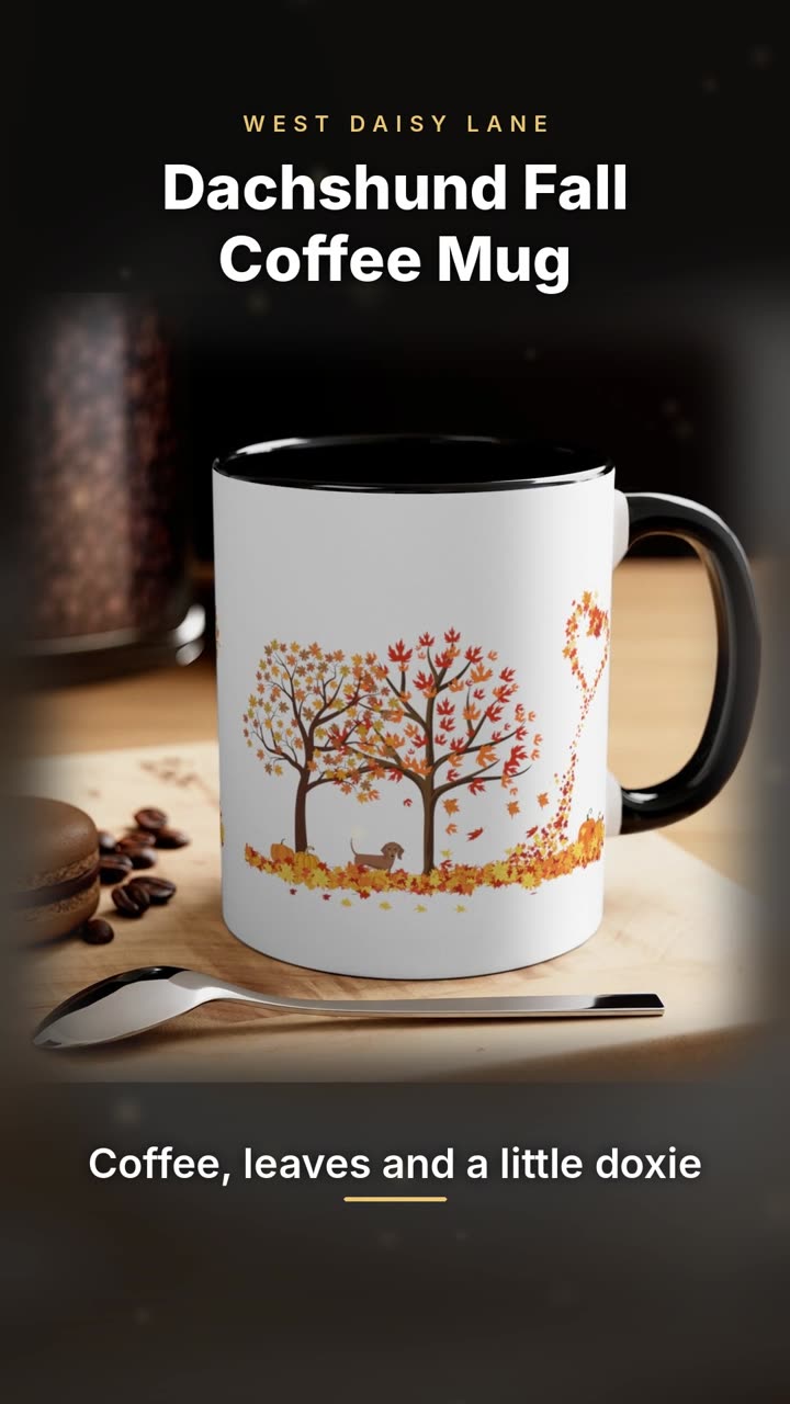 Dachshund Fall Coffee Mug video
