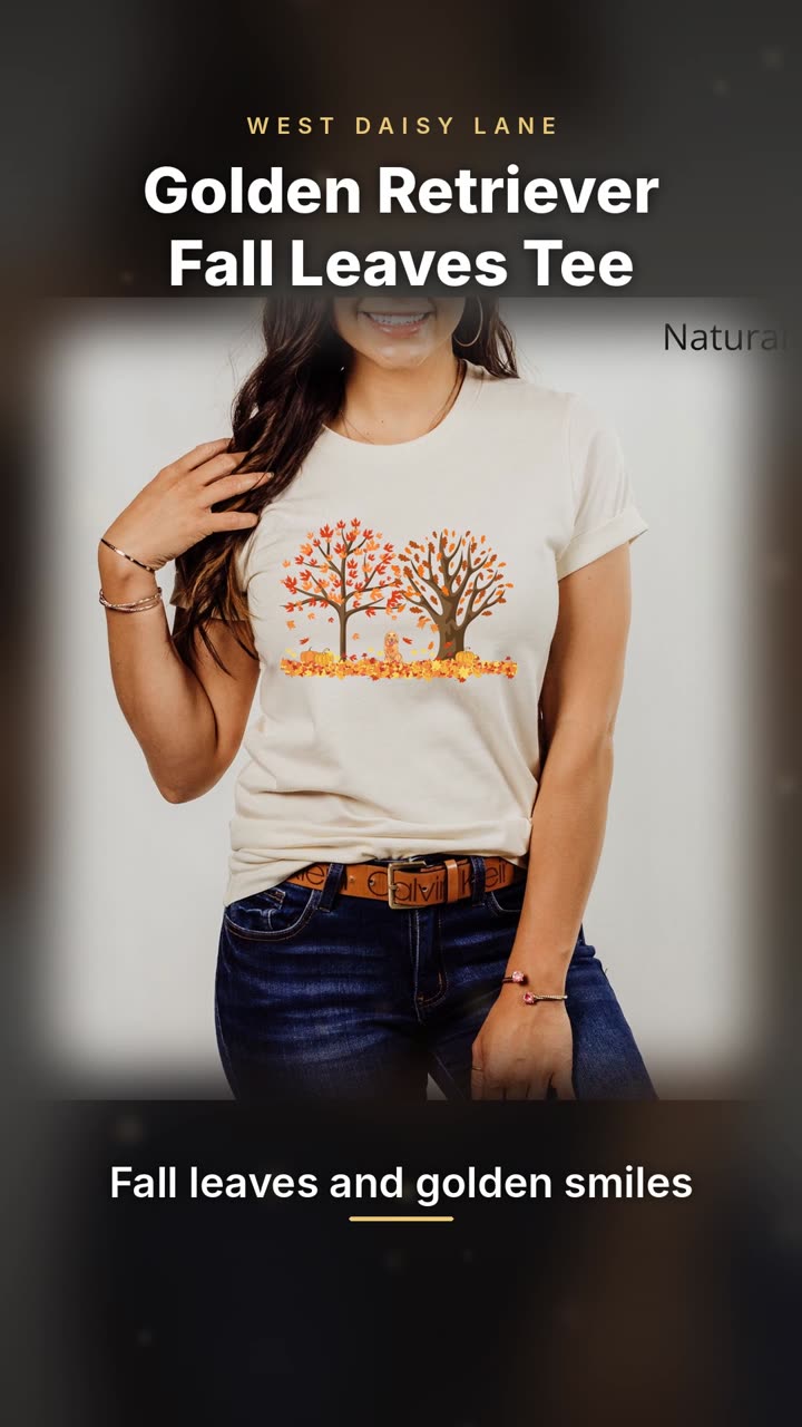Golden Retriever Fall Leaves Tee video