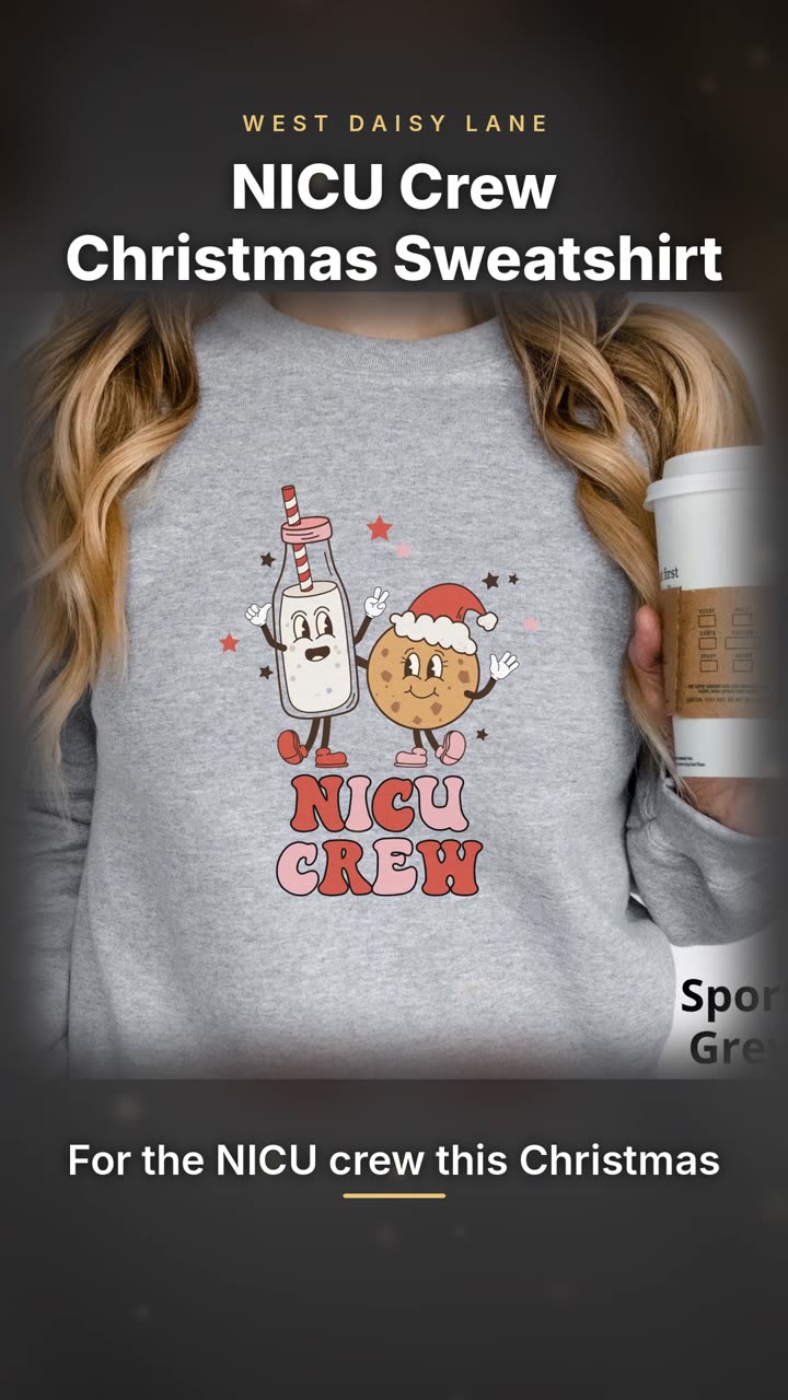 NICU Crew Christmas Sweatshirt video