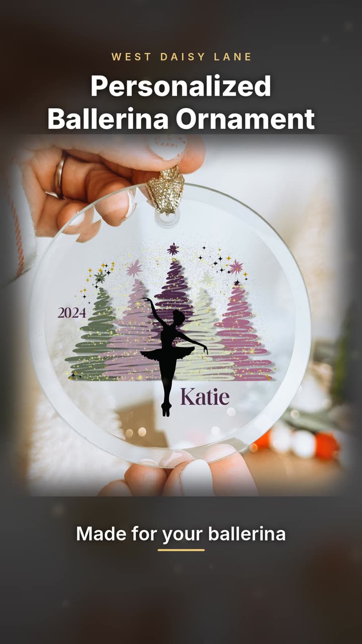 Ballerina with Mauve Trees Ornament video