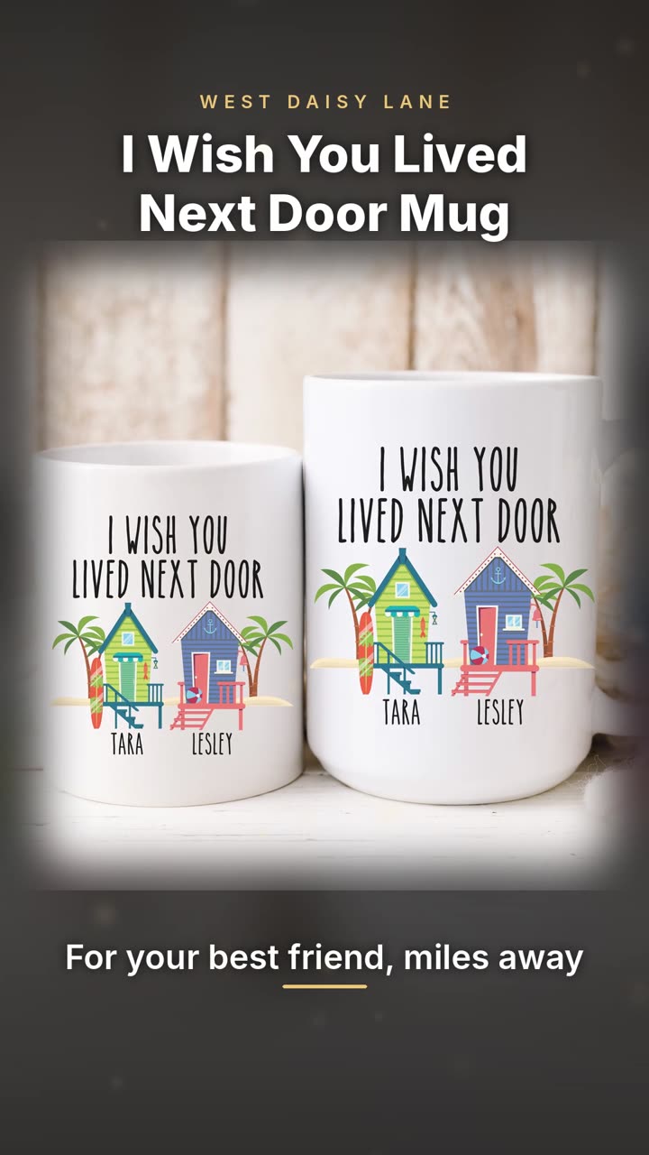 I Wish You Lived Next Door Mug, Beach Huts video