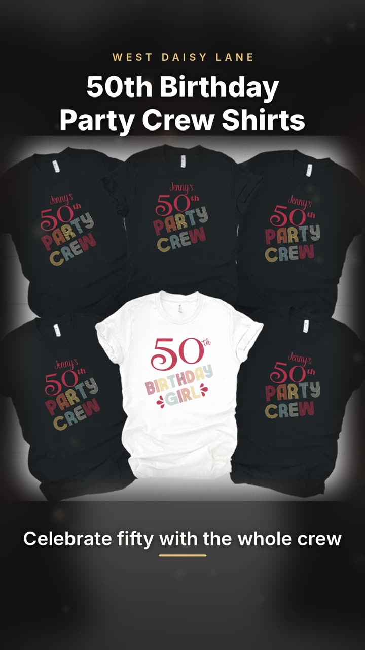 50th Birthday Party Crew Shirts video
