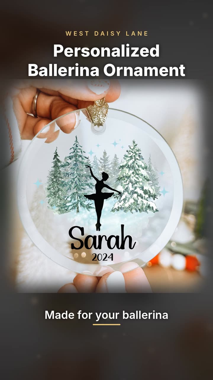 Ballerina with Winter Trees Ornament video
