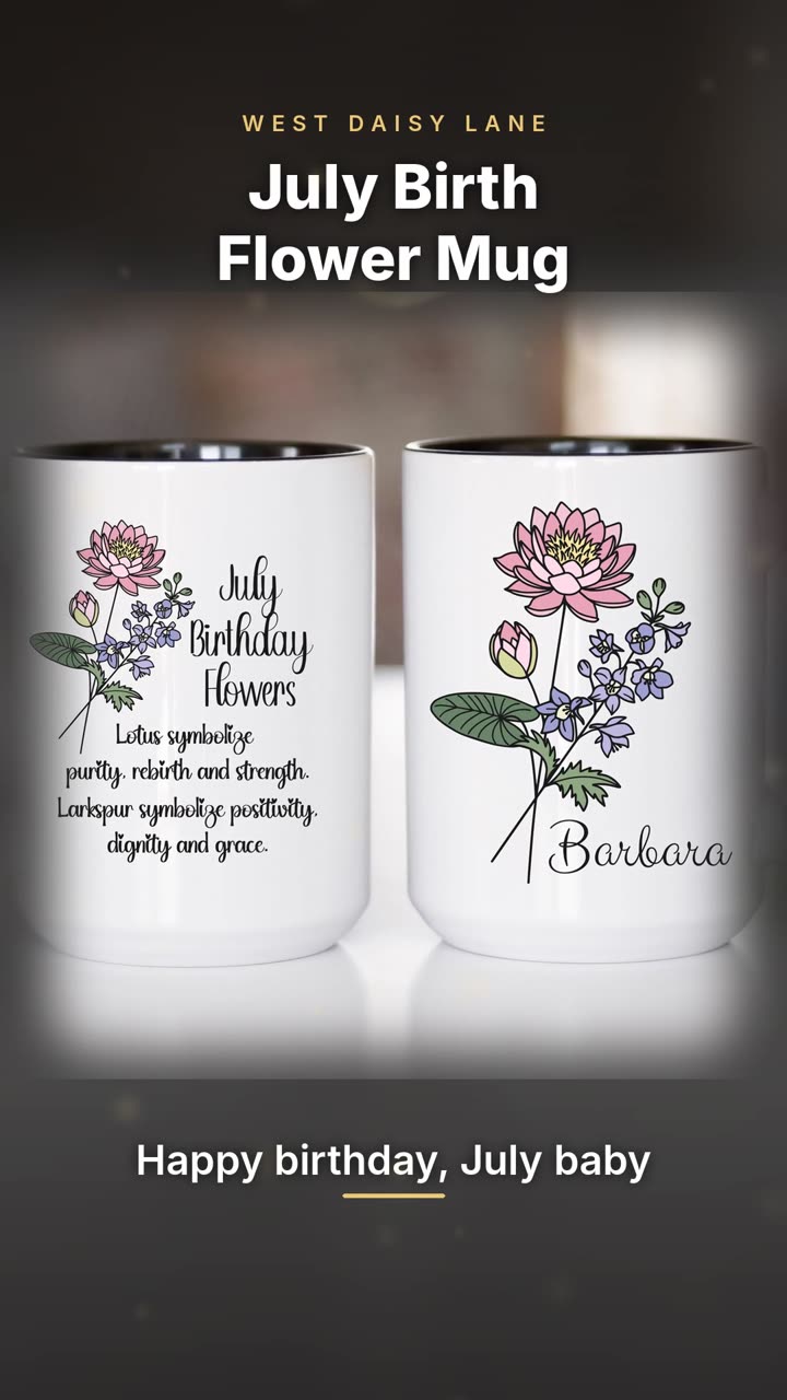 July Birth Flower Mug video
