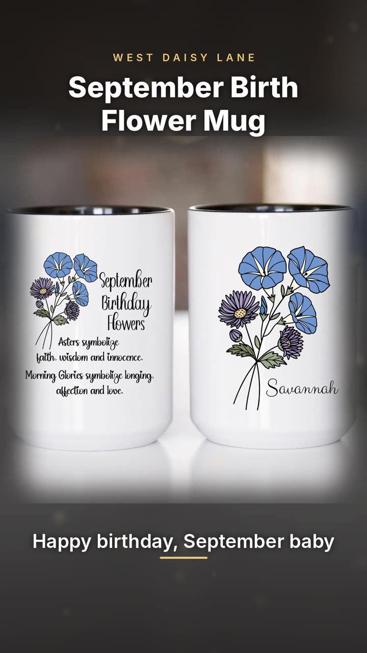 September Birth Flower Mug video