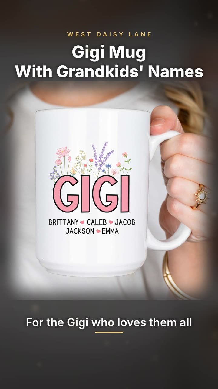 Gigi Mug with Grandkids' Names video