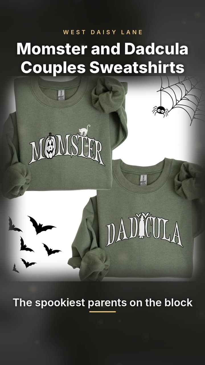 Momster and Dadcula Couples Sweatshirts video