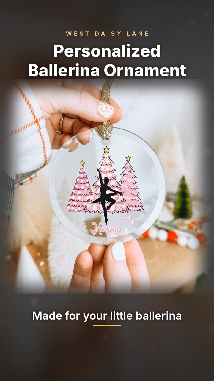 Ballerina Ornament with Pink Trees video