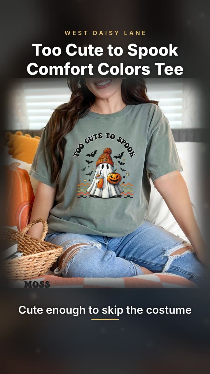 Too Cute to Spook Comfort Colors Tee video