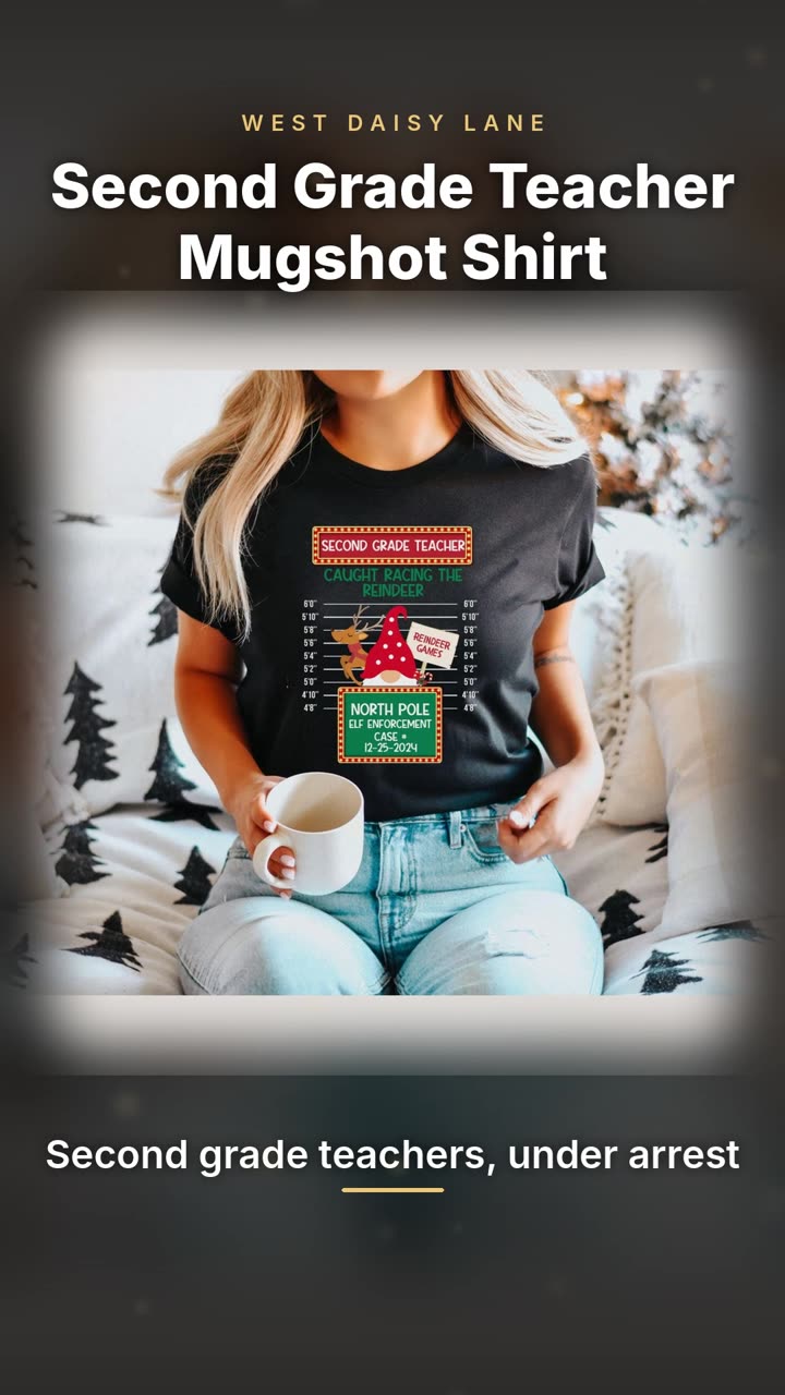 Second Grade Teacher Mugshot Shirt video