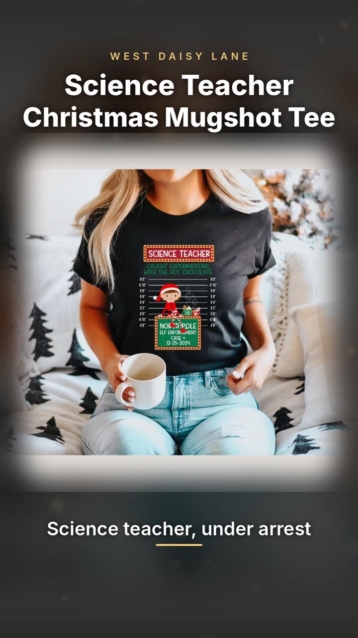 Science Teacher Christmas Mugshot Tee video