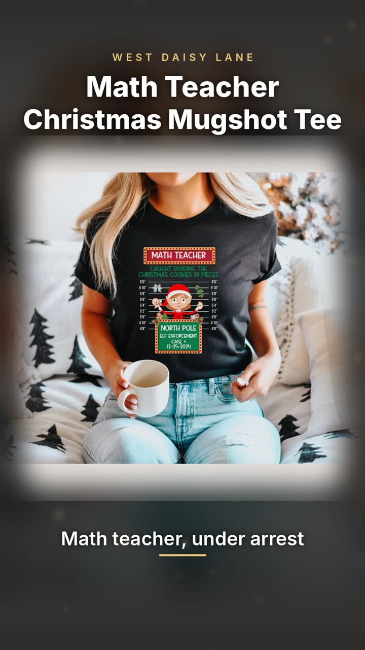 Math Teacher Christmas Mugshot Tee video