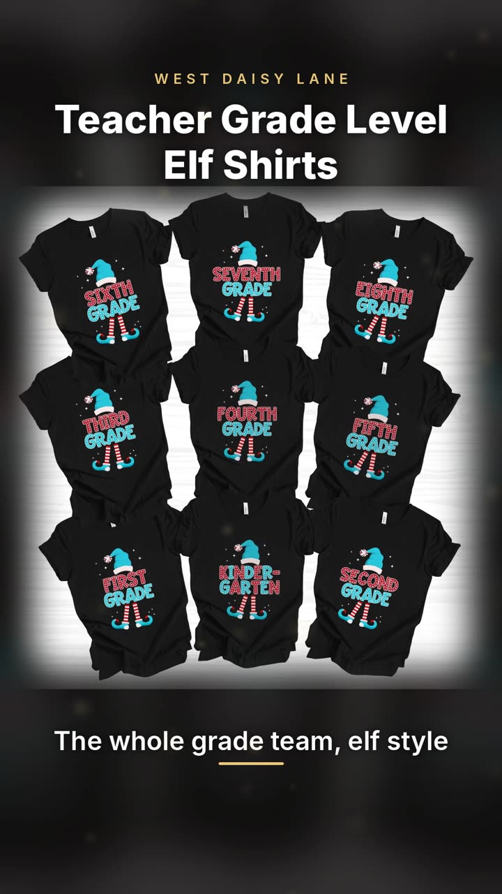Teacher Grade Level Elf Shirts video