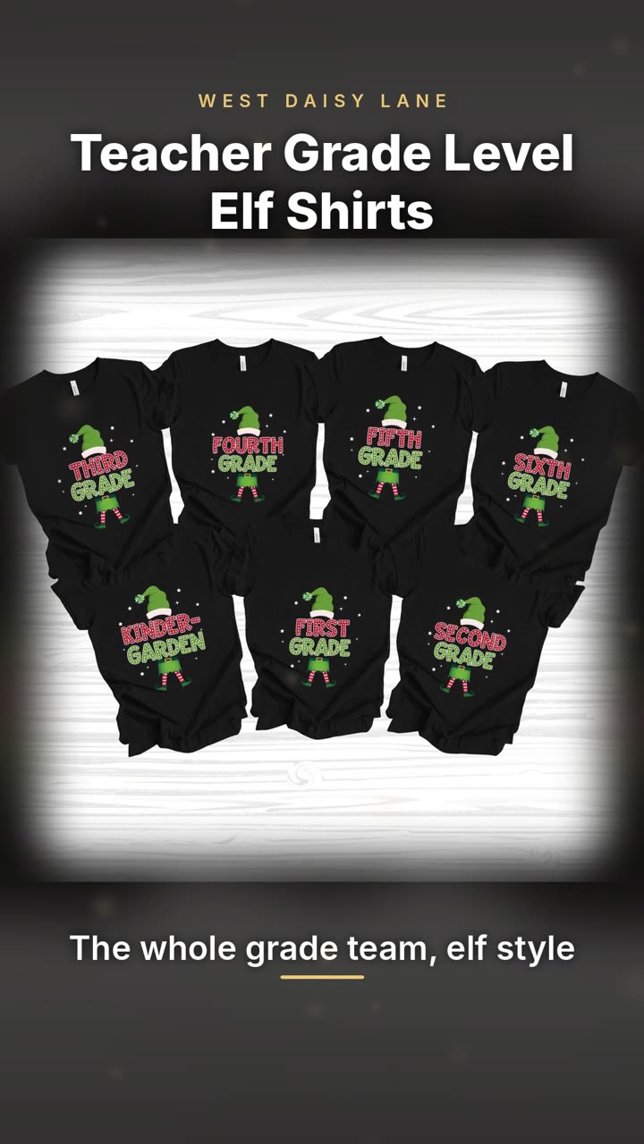 Teacher Grade Level Elf Shirts video