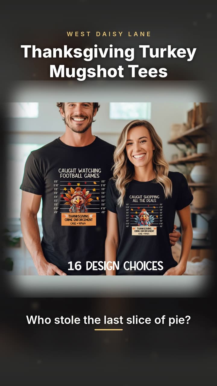 Thanksgiving Turkey Mugshot Tees video