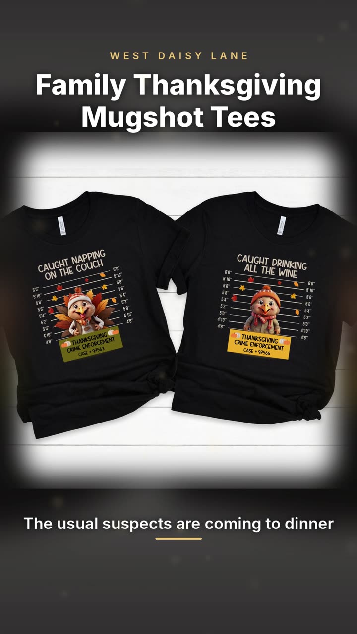 Family Thanksgiving Mugshot Tees video