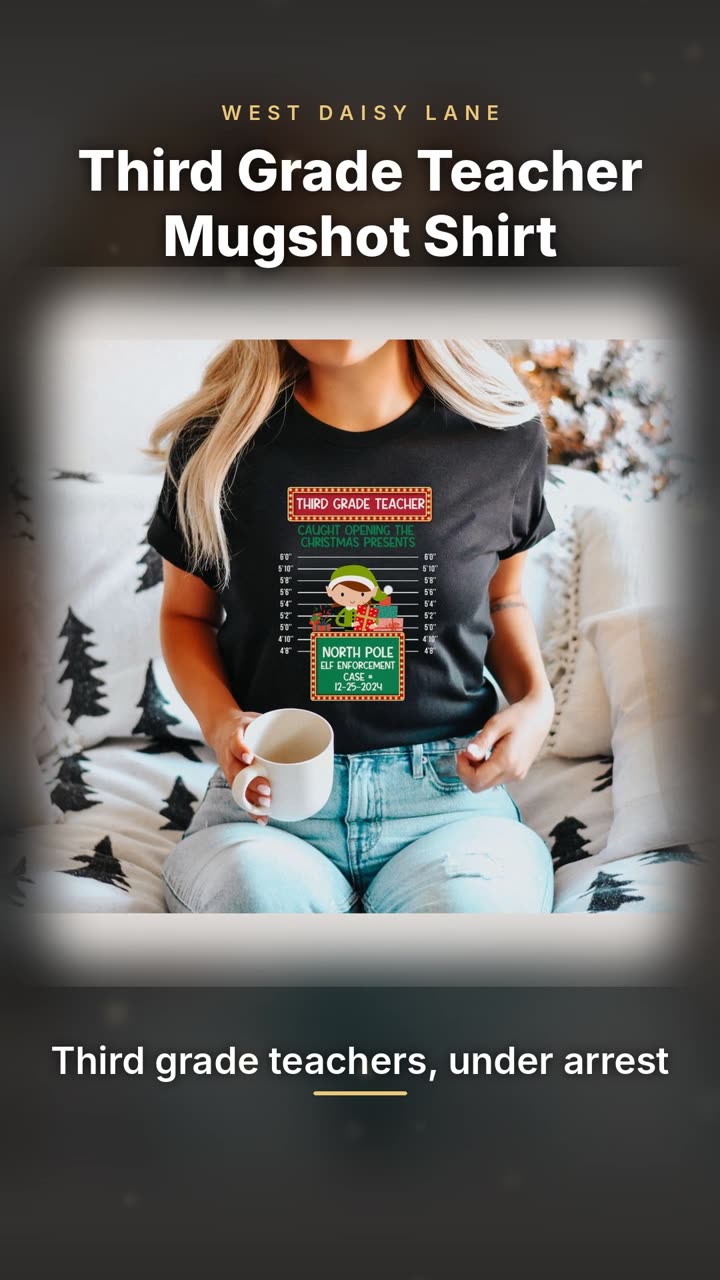 Third Grade Teacher Mugshot Shirt video