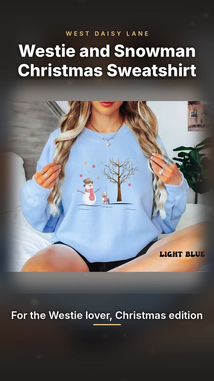 Westie and Snowman Christmas Sweatshirt video