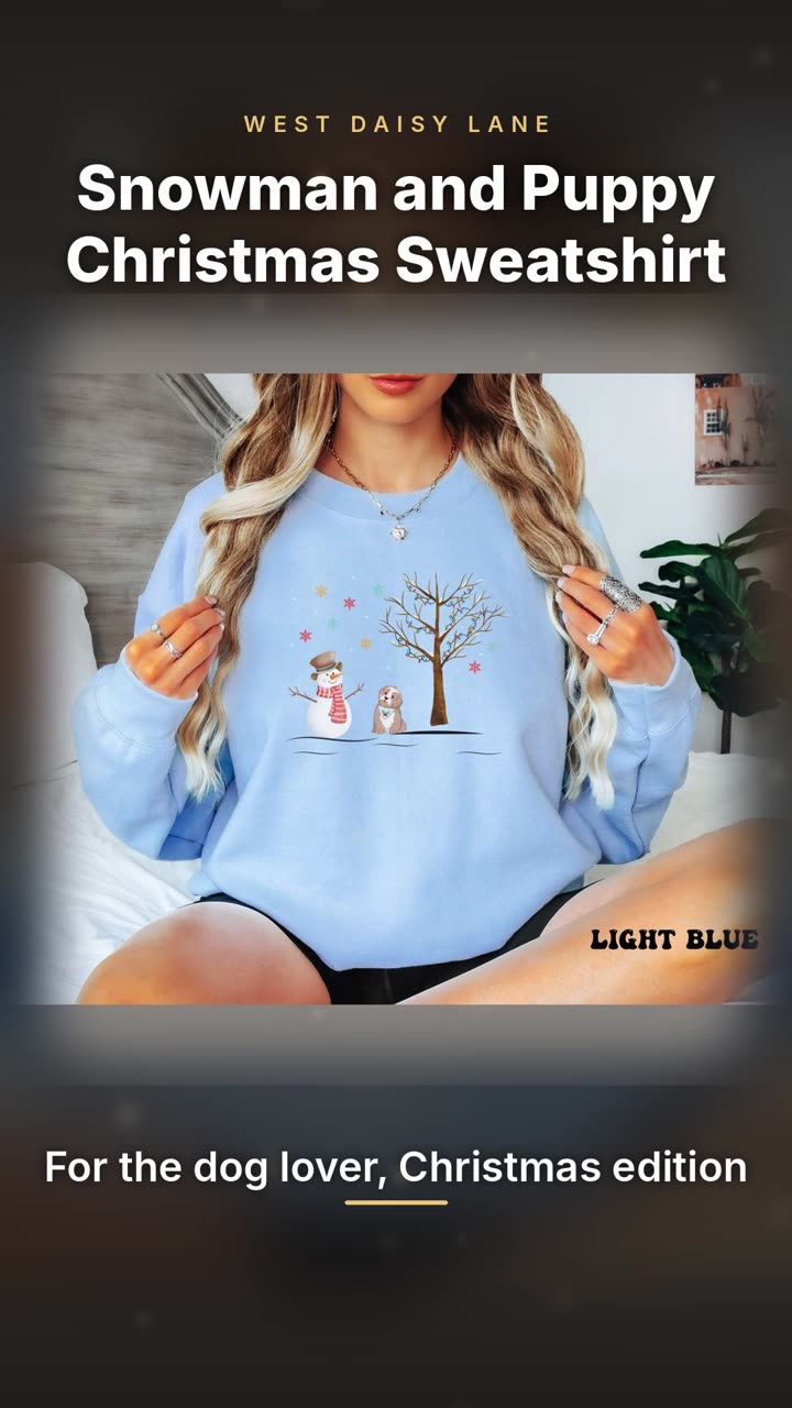 Snowman and Puppy Christmas Sweatshirt video