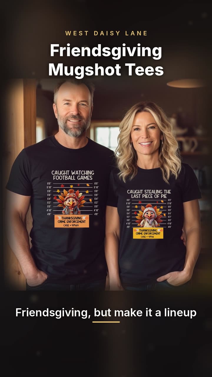 Friendsgiving Mugshot Tees video