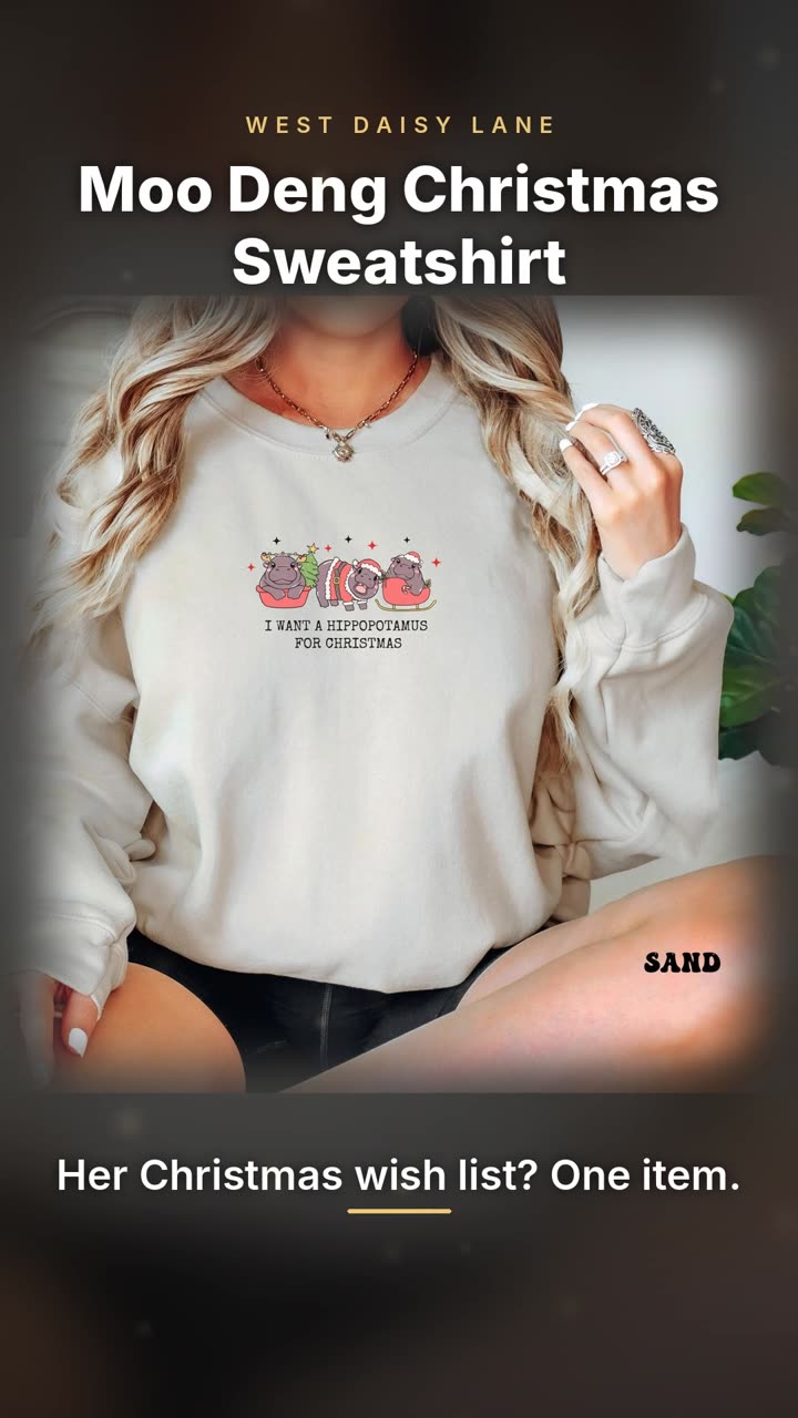 Moo Deng Christmas Sweatshirt video