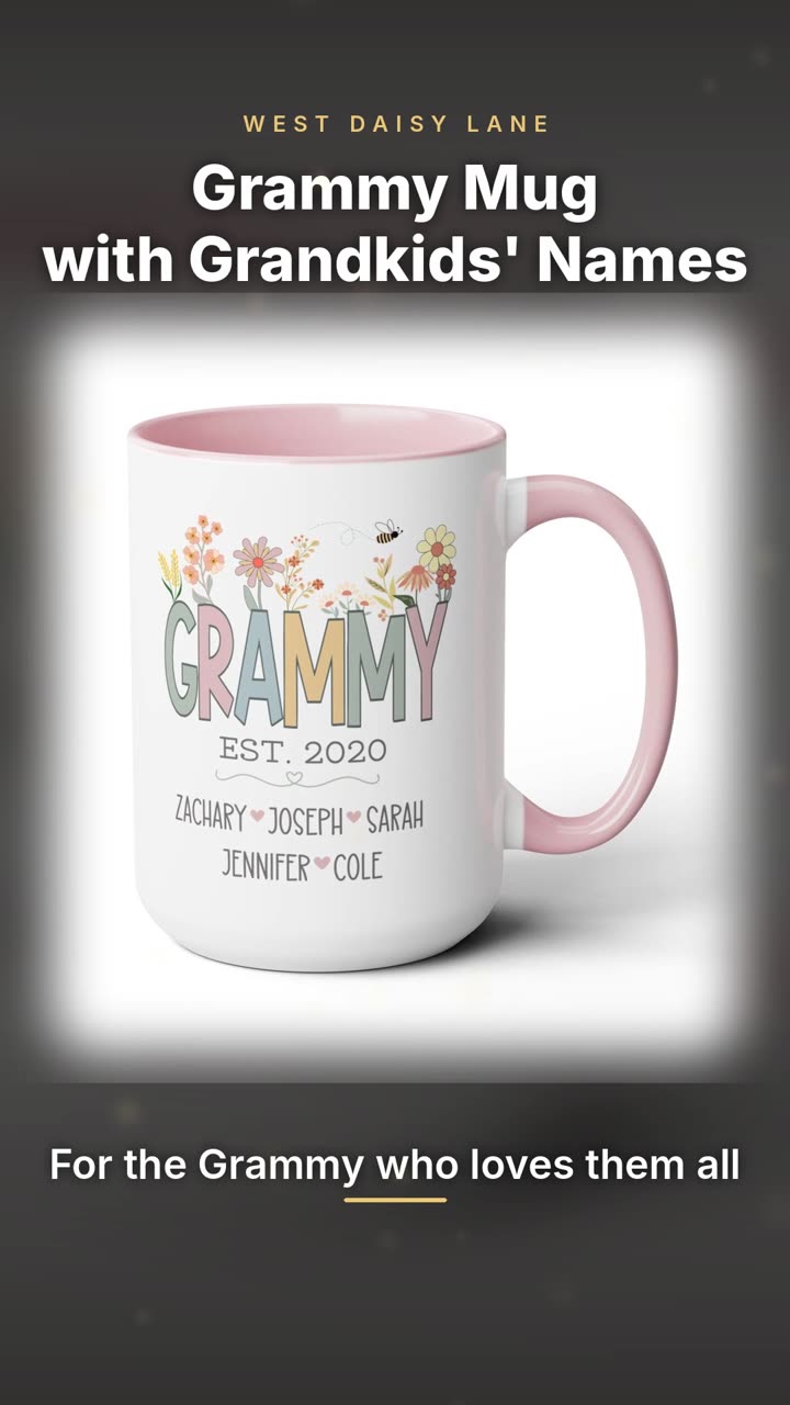Grammy Mug with Grandkids' Names video