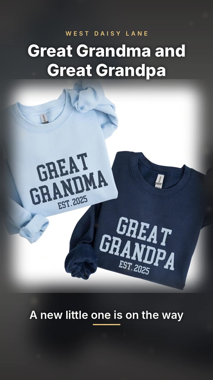 Great Grandma and Great Grandpa Sweatshirts video