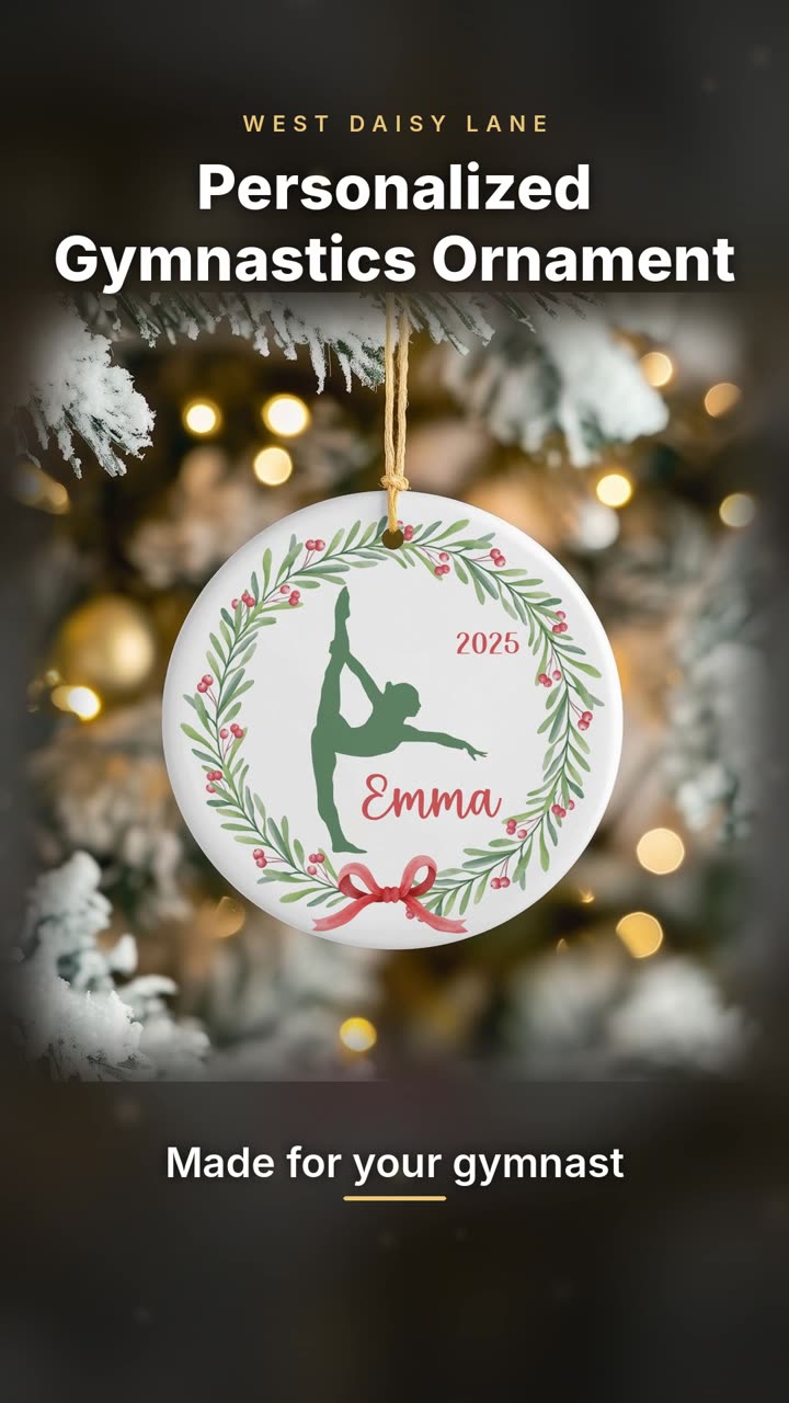 Gymnast in a Wreath Ornament video