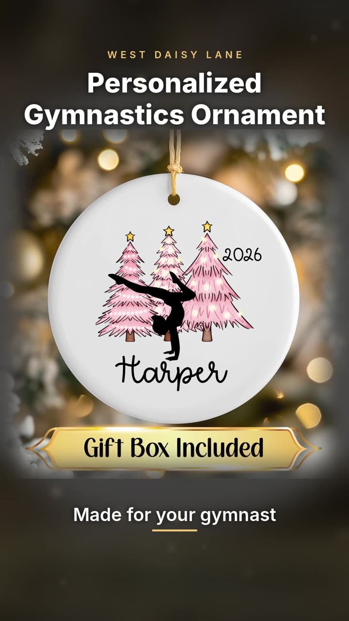 Gymnast with Pink Trees Ornament video