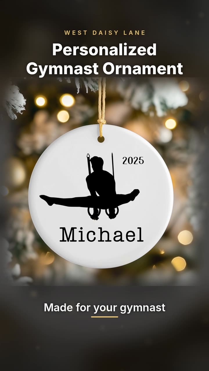 Male Gymnast Still Rings Ornament video