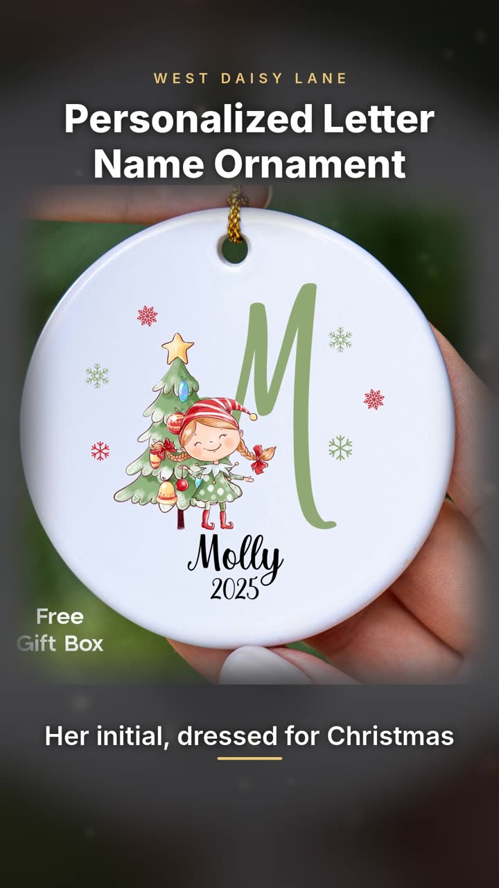 Elf Letter Name Ornament video