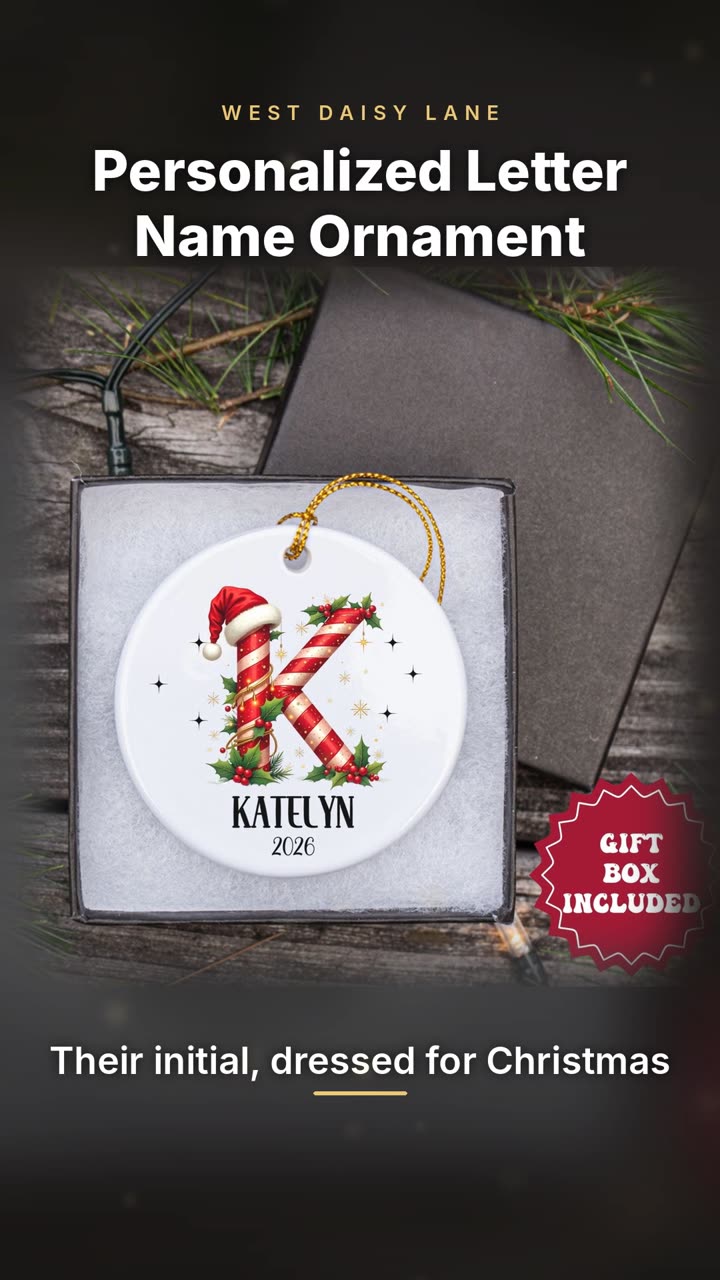 Candy Cane Letter Name Ornament video