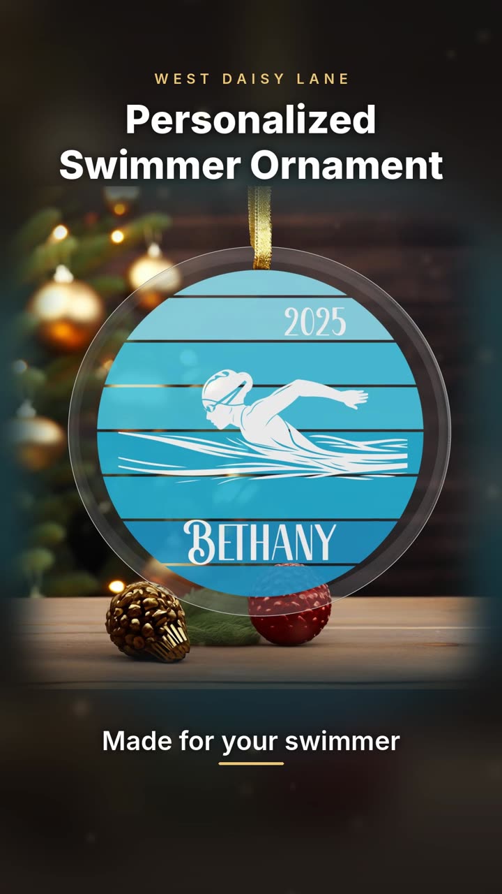 Personalized Swimmer Ornament video