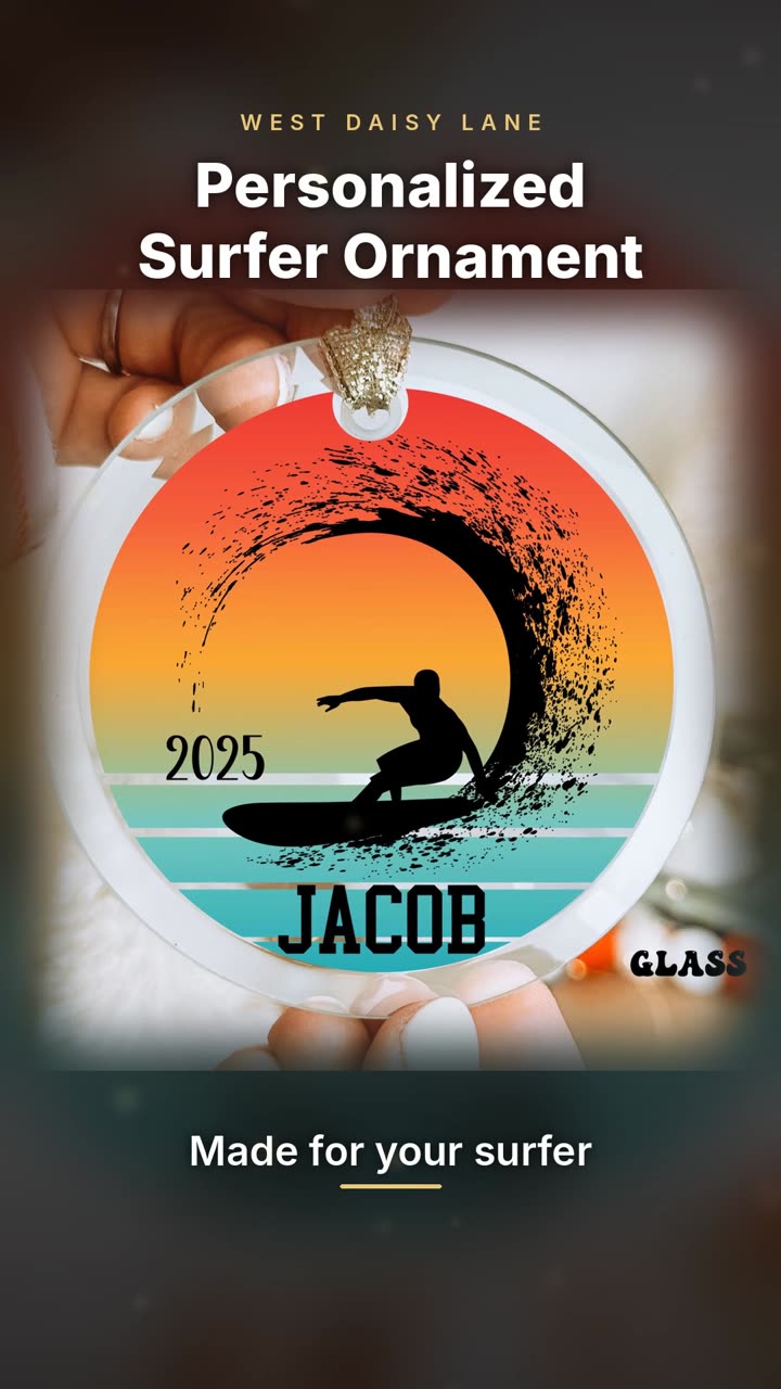 Male Surfer Ornament video