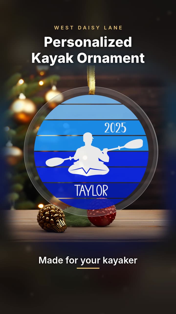 Male Kayak Ornament video