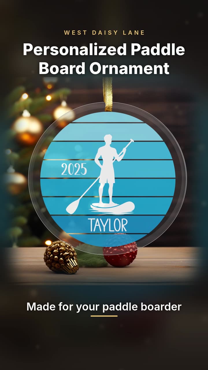 Male Paddle Board Ornament video