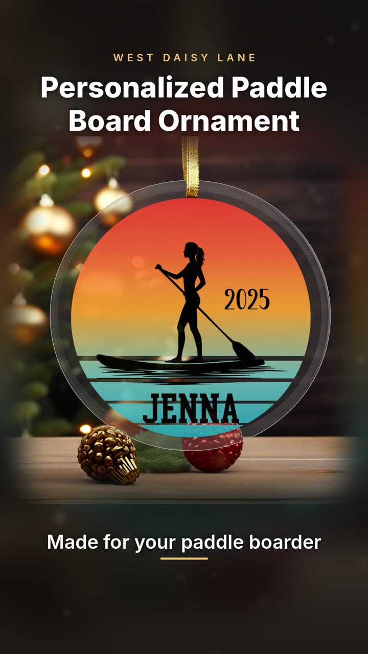 Female Paddle Board Ornament video