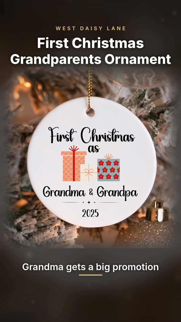 First Christmas as Grandma and Grandpa Ornament video