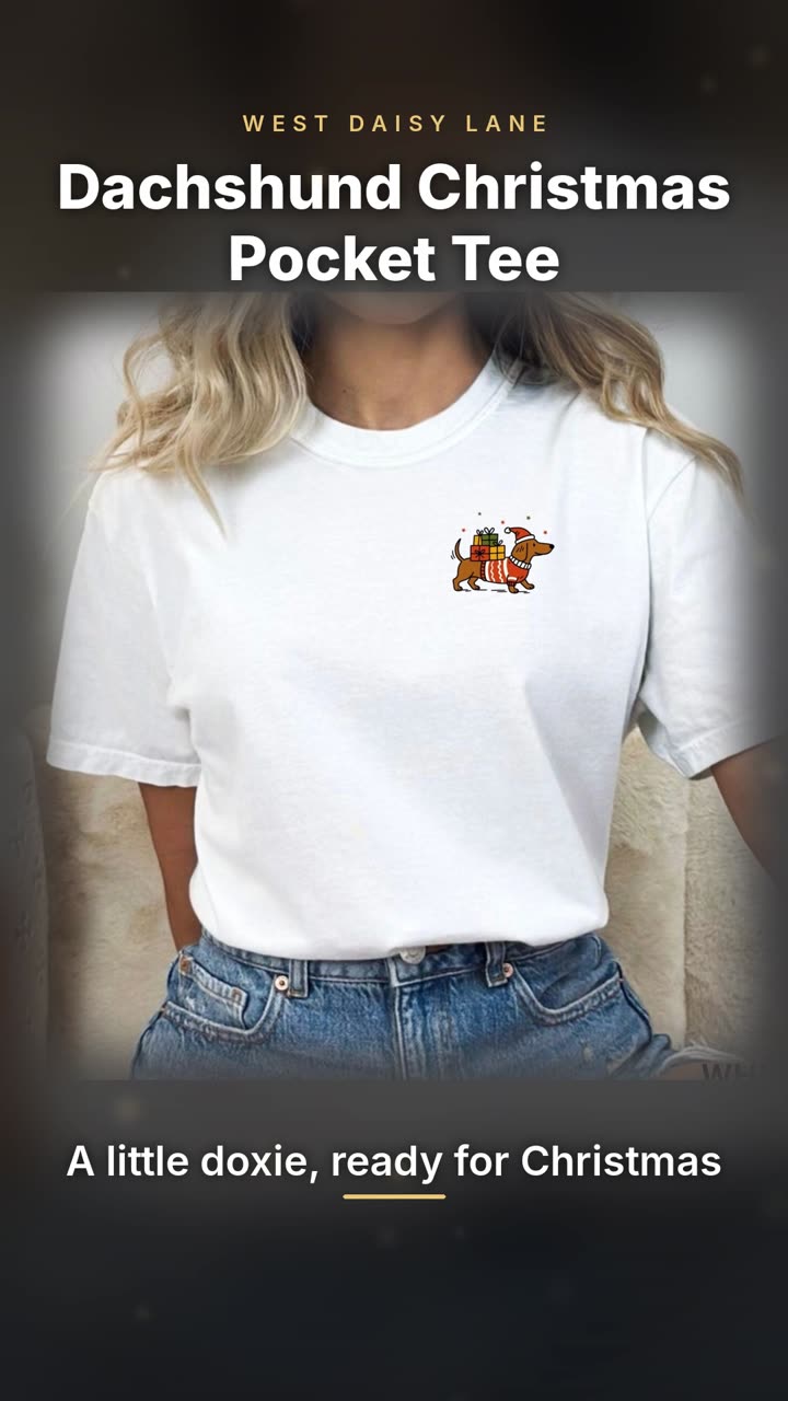 Dachshund Christmas Pocket Tee video