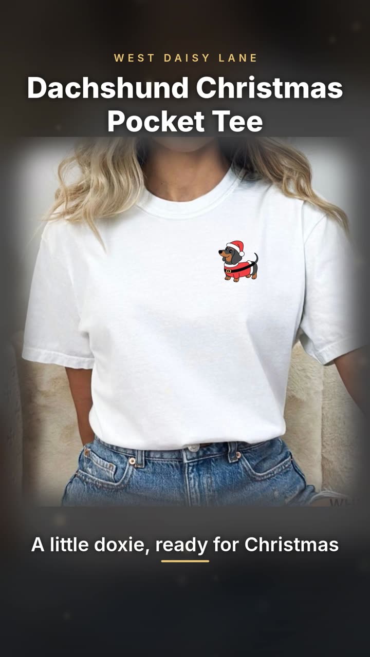 Dachshund Christmas Pocket Tee video