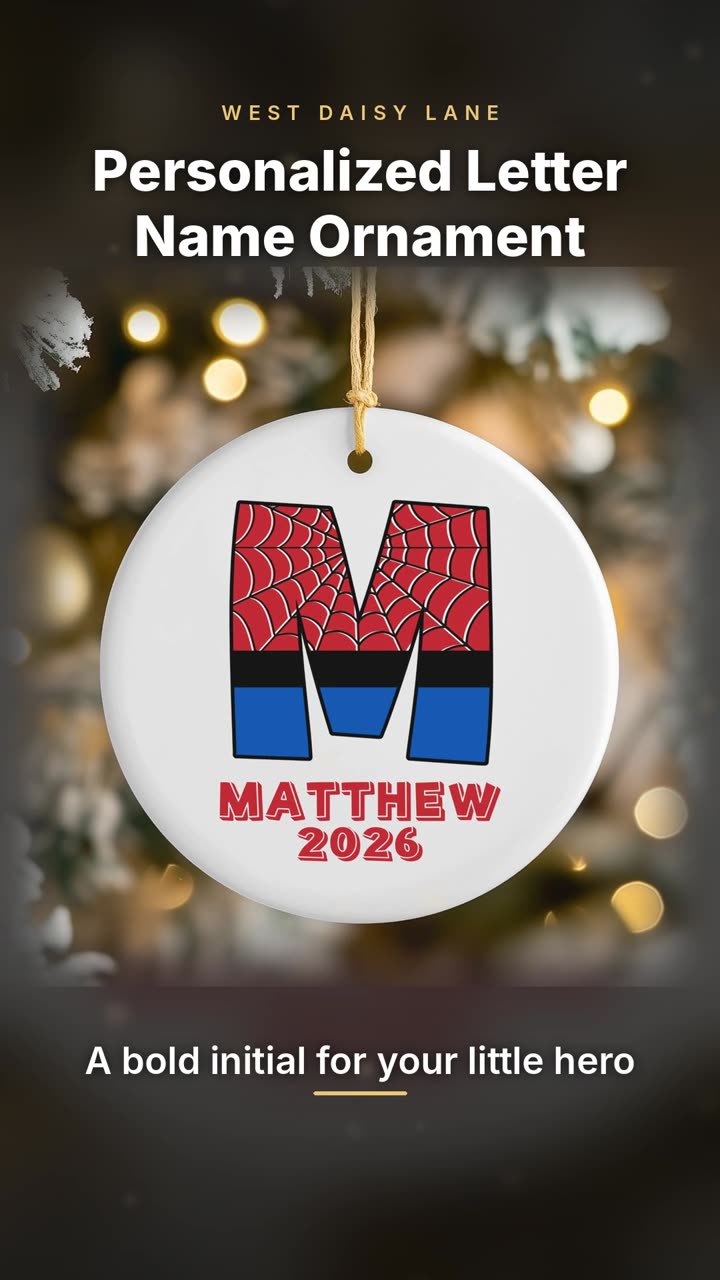 Bold Letter Name Ornament video