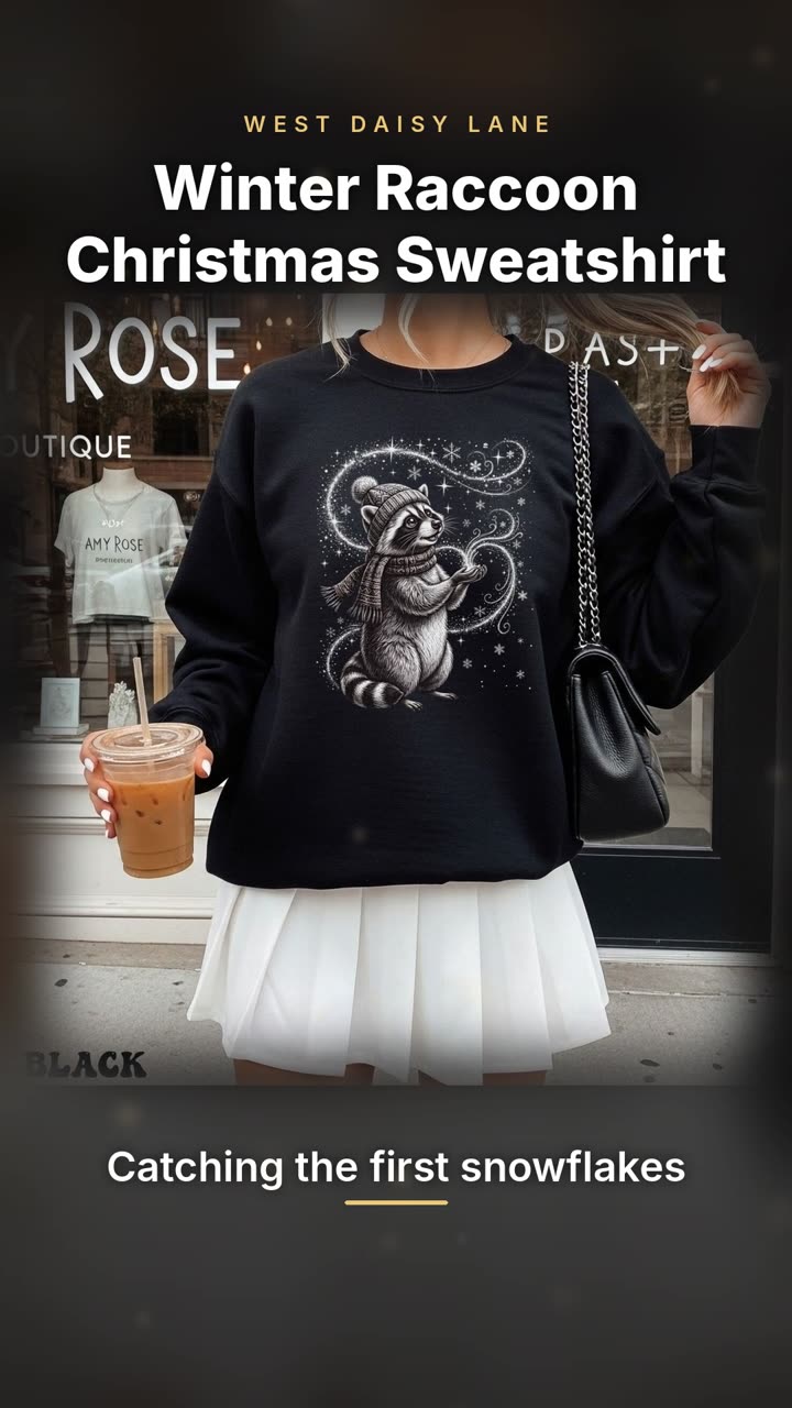 Winter Raccoon Christmas Sweatshirt video