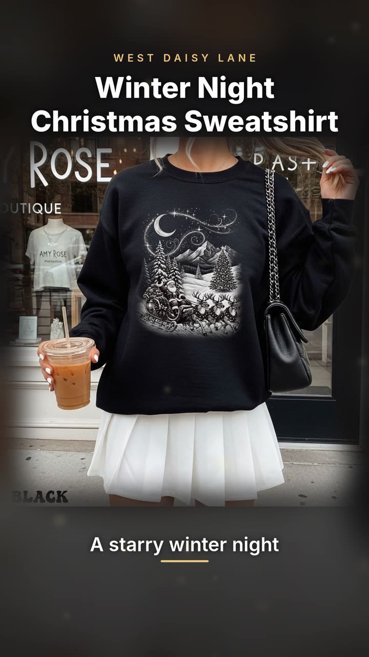 Winter Night Christmas Sweatshirt video